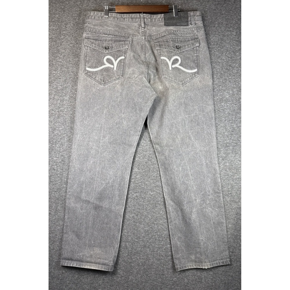 Rocawear Gray Classic Fit Jeans Mens 40 Denim Straight Leg Casual Skater Flap Po - Picture 4 of 12